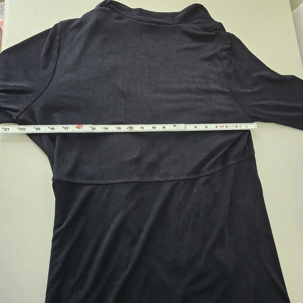 Chico's Open Cardigan Women's 16 / 18 Black Ruffles Long Sleeves